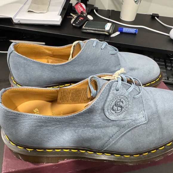 Dr. Martens 1461 Made in England Blue Nubuck shoes UK 10 - Picture 3 of 6